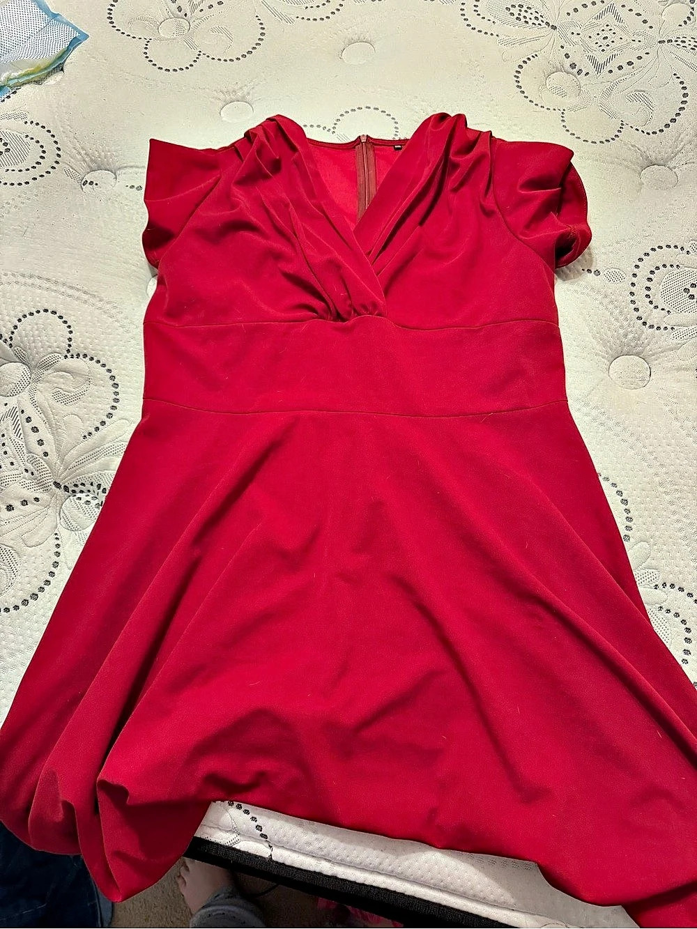 Red Ruched Mini Dress Like New